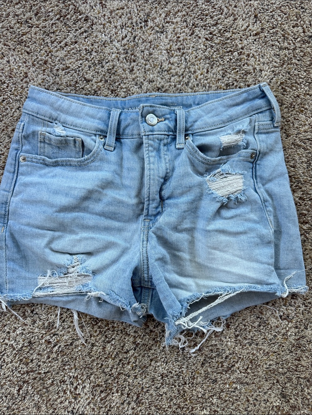 Old Navy Light Blue Distressed Denim Cutoff Shorts